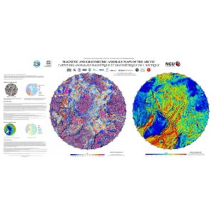 Mapa de anomalías magnéticas y gravitatorias en el Ártico