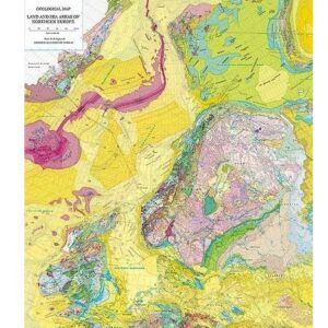 Mapa geológico de las regiones oceánicas y continentales del norte de Europa