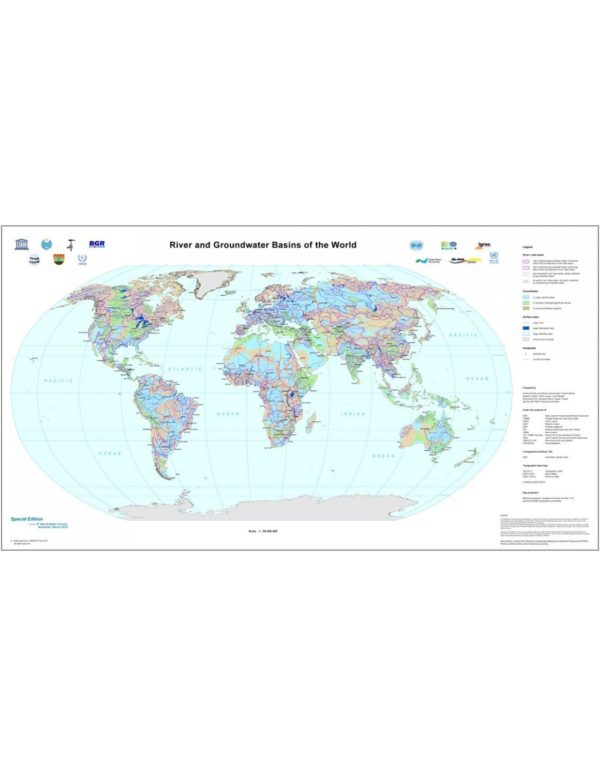 Carte mondiale des fleuves et des bassins des eaux souterraines