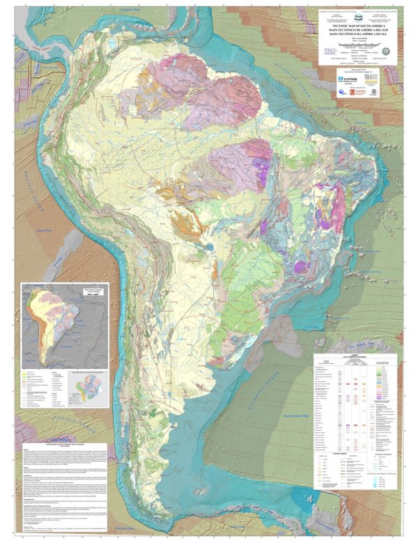 Tectonic map of South America