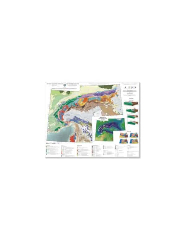 阿尔卑斯山 - 构造和变质地图+小册子 阿尔卑斯山的面貌
