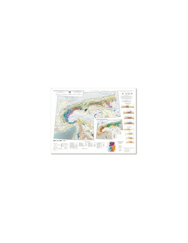 阿尔卑斯山 - 构造和变质地图+小册子 阿尔卑斯山的面貌