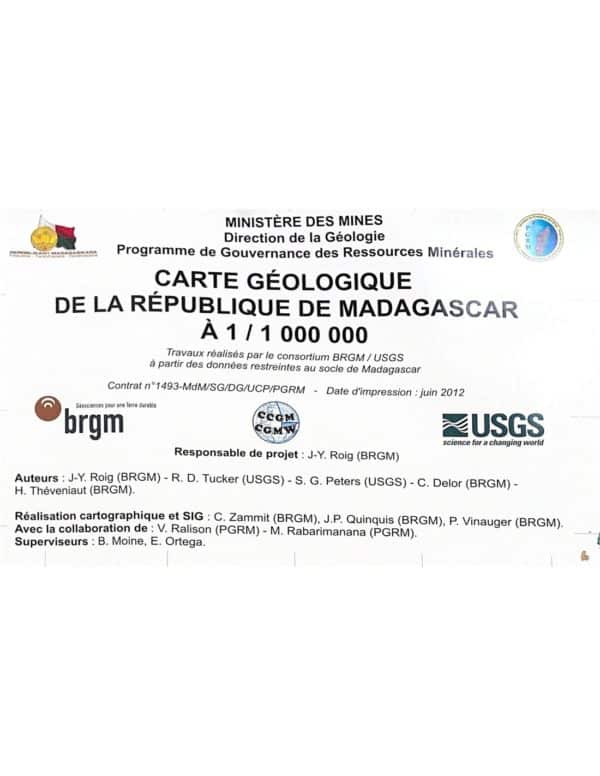 Geological map of the Republic of Madagascar 1/1 000 000